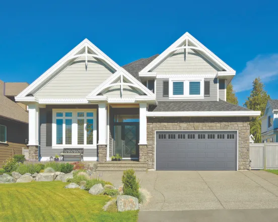 dark grey garage door