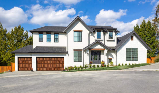 faux wood garage door set
