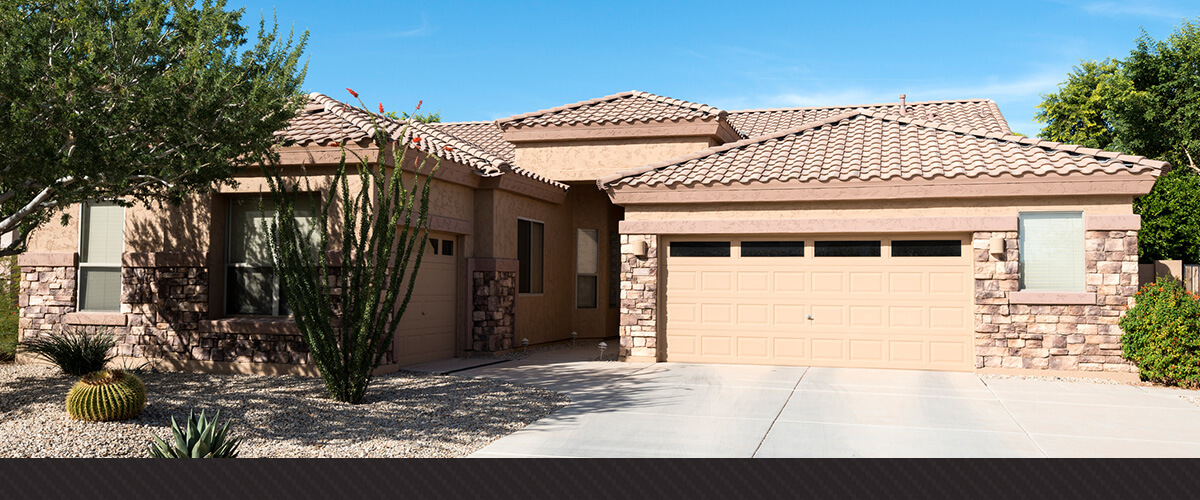 Sand colored garage door